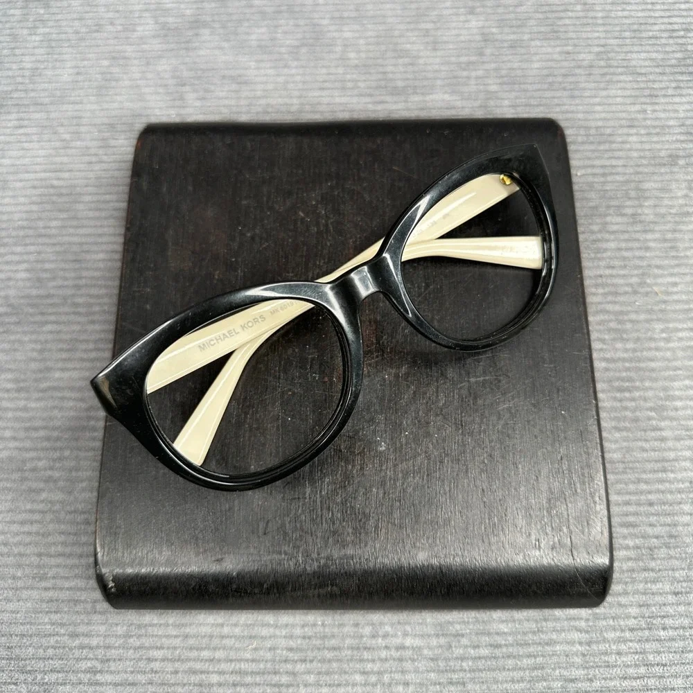 Michael Kors MK 6019 Champagne Beach Black Cream Cat Eye Y2K Eyeglass 53-20-135
